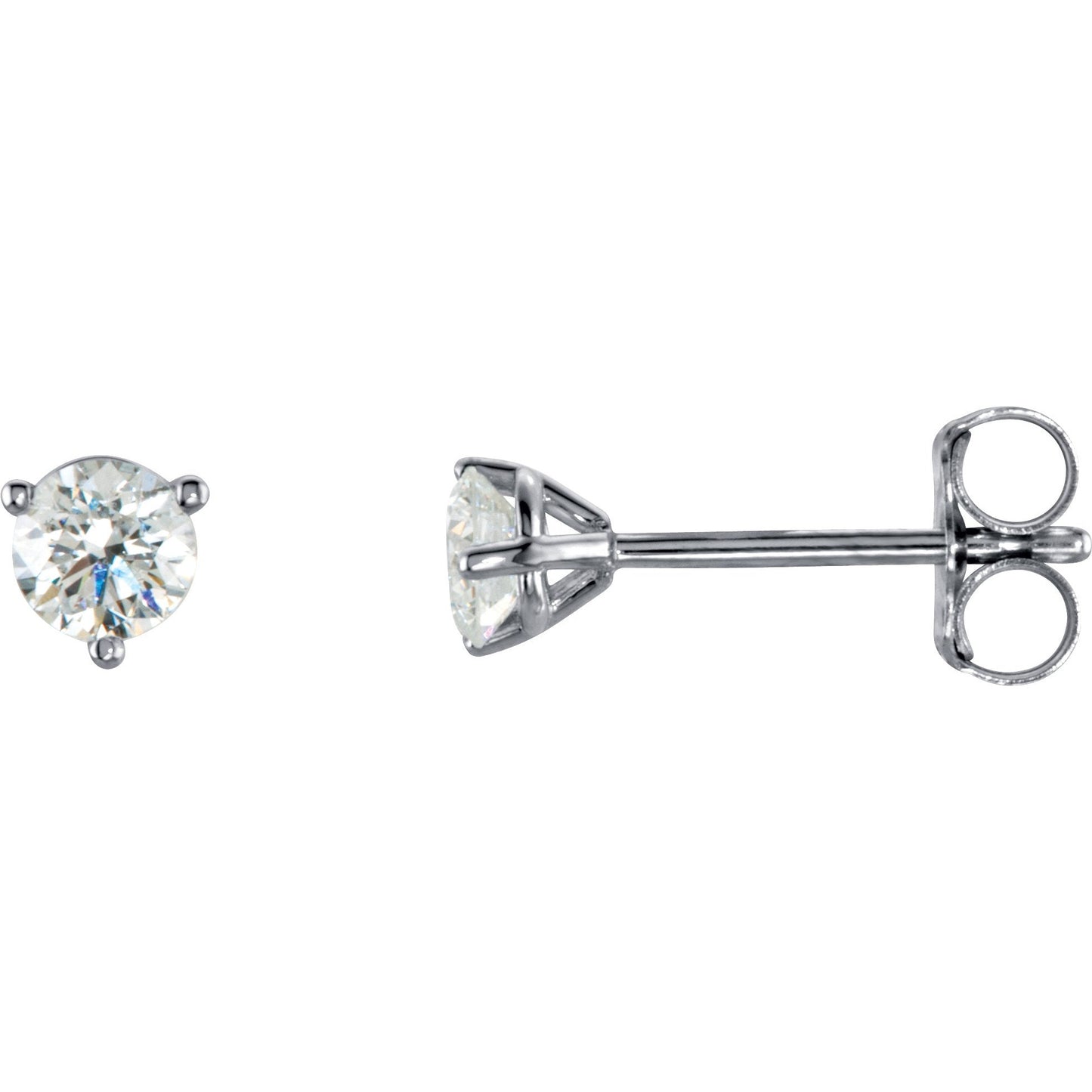 14K White 1/3 CTW Diamond Stud Earrings