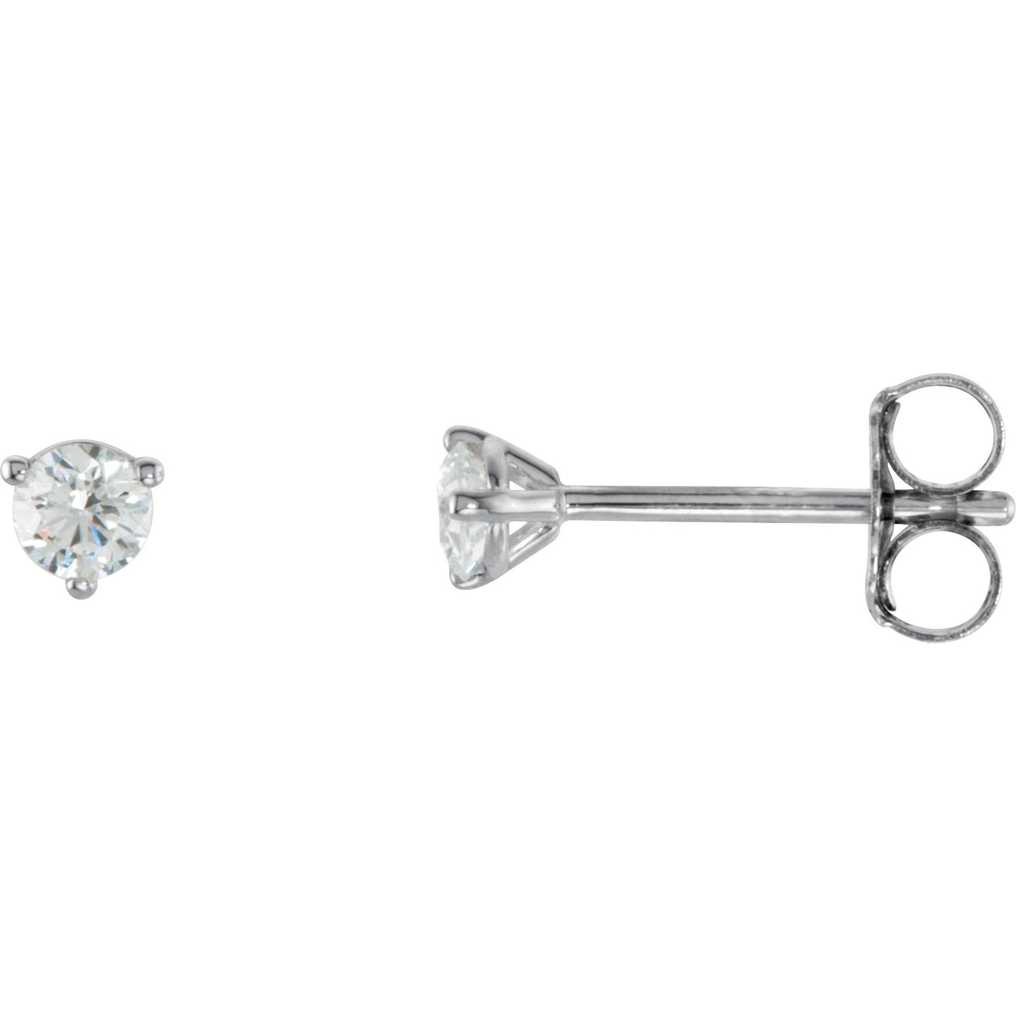 14K White 1/5 CTW Diamond Stud Earrings