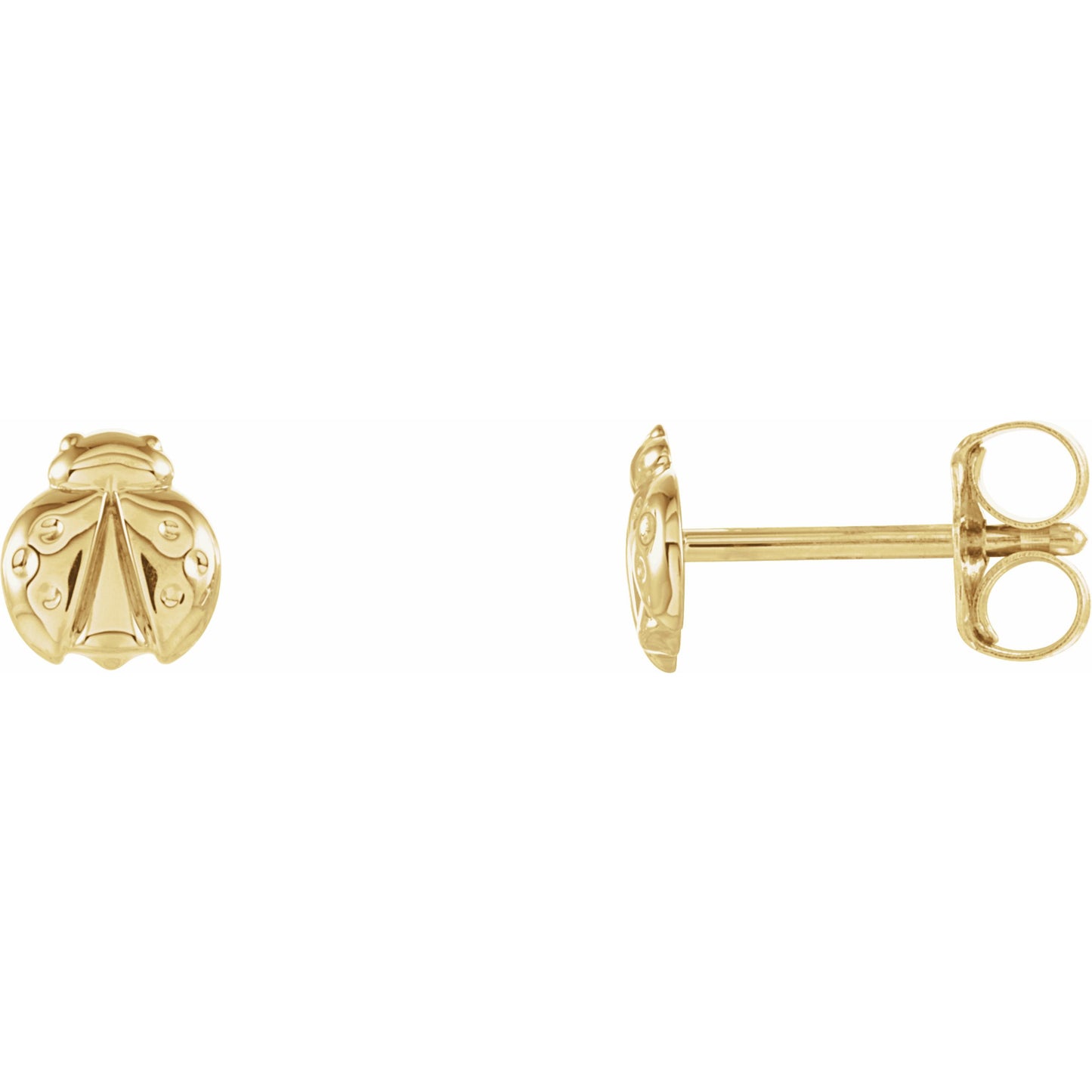 14K Yellow Ladybug Earrings