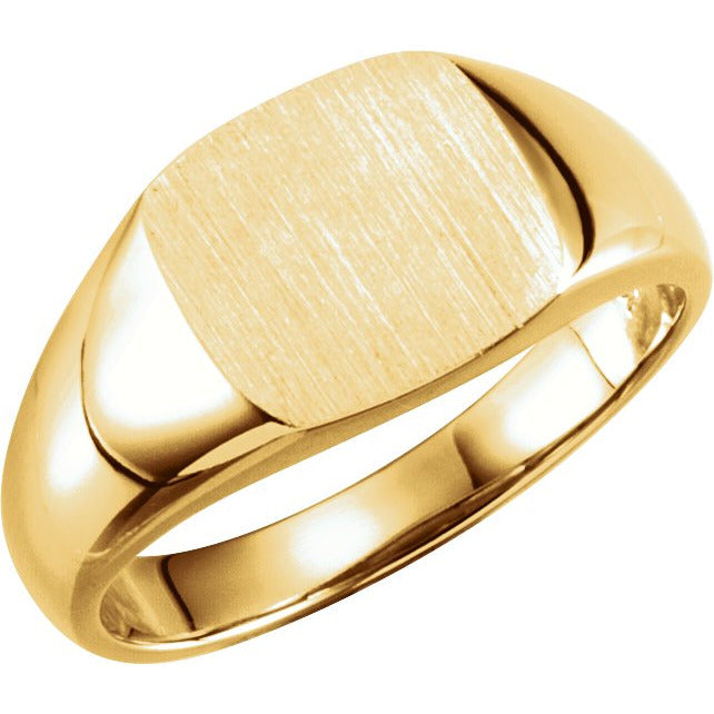 14K Yellow 9 mm Square Signet Ring