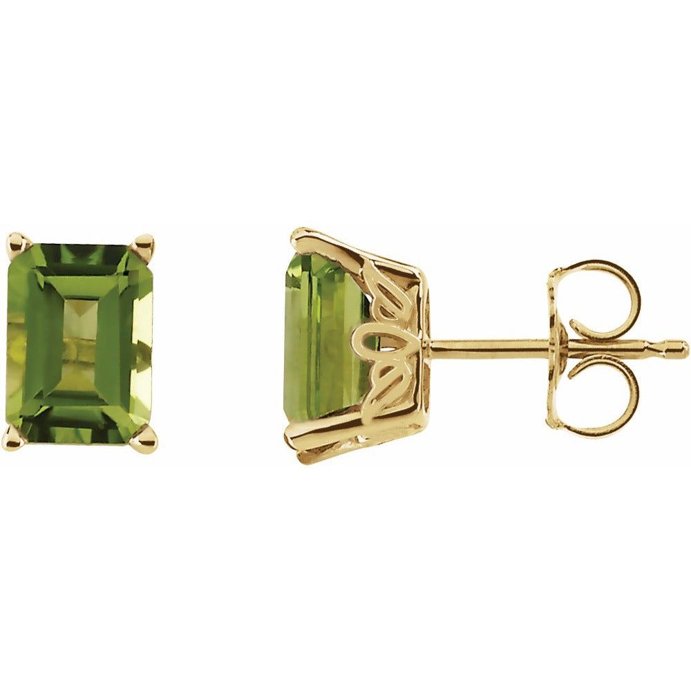 14K Yellow Peridot Earrings