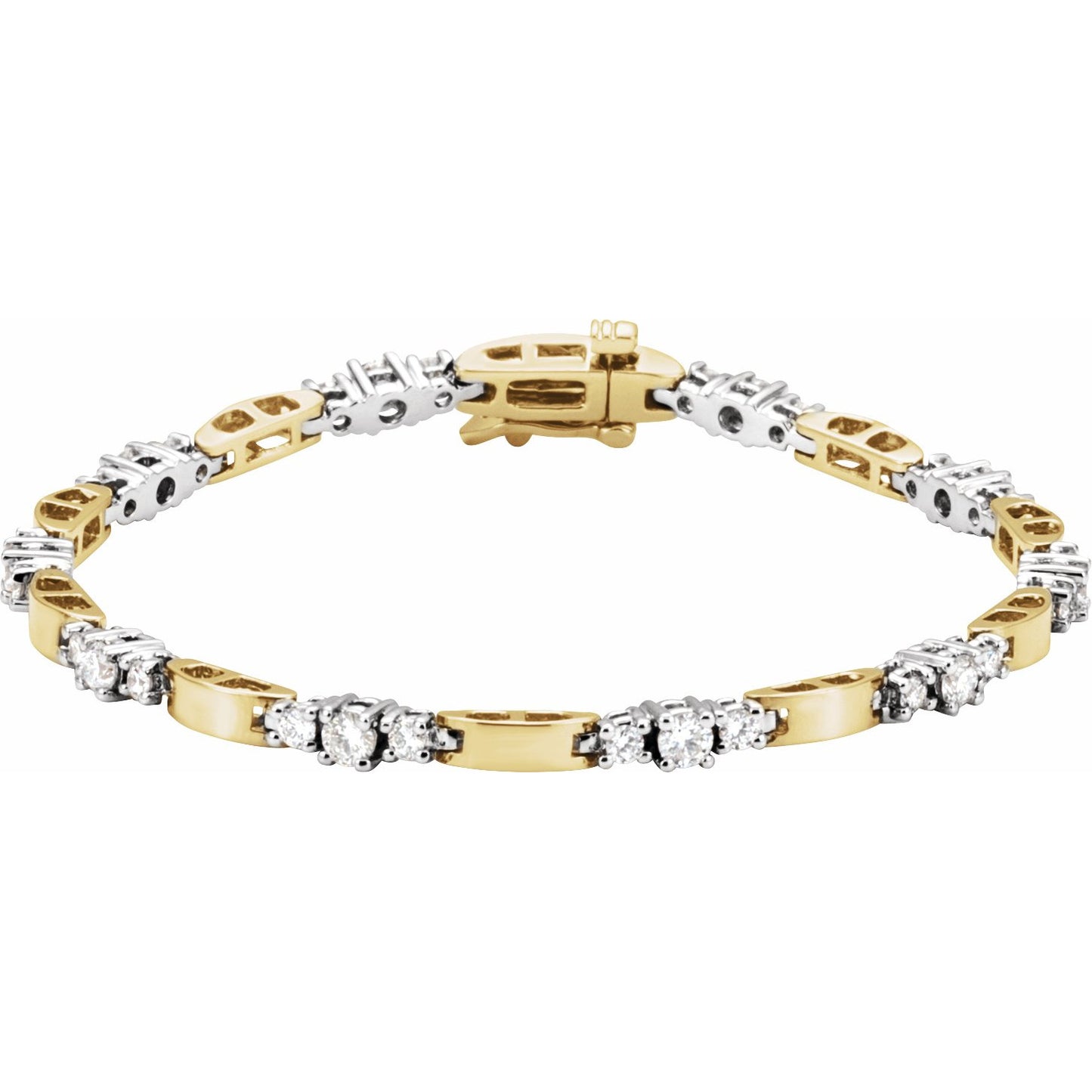 14K Yellow & White 1 3/4 CTW Diamond Line Bracelet