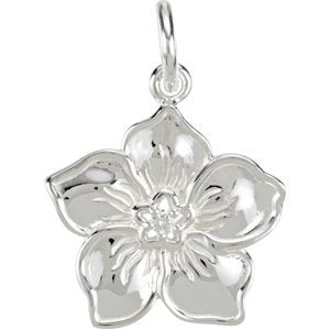 14K White Forget Me Not Charm