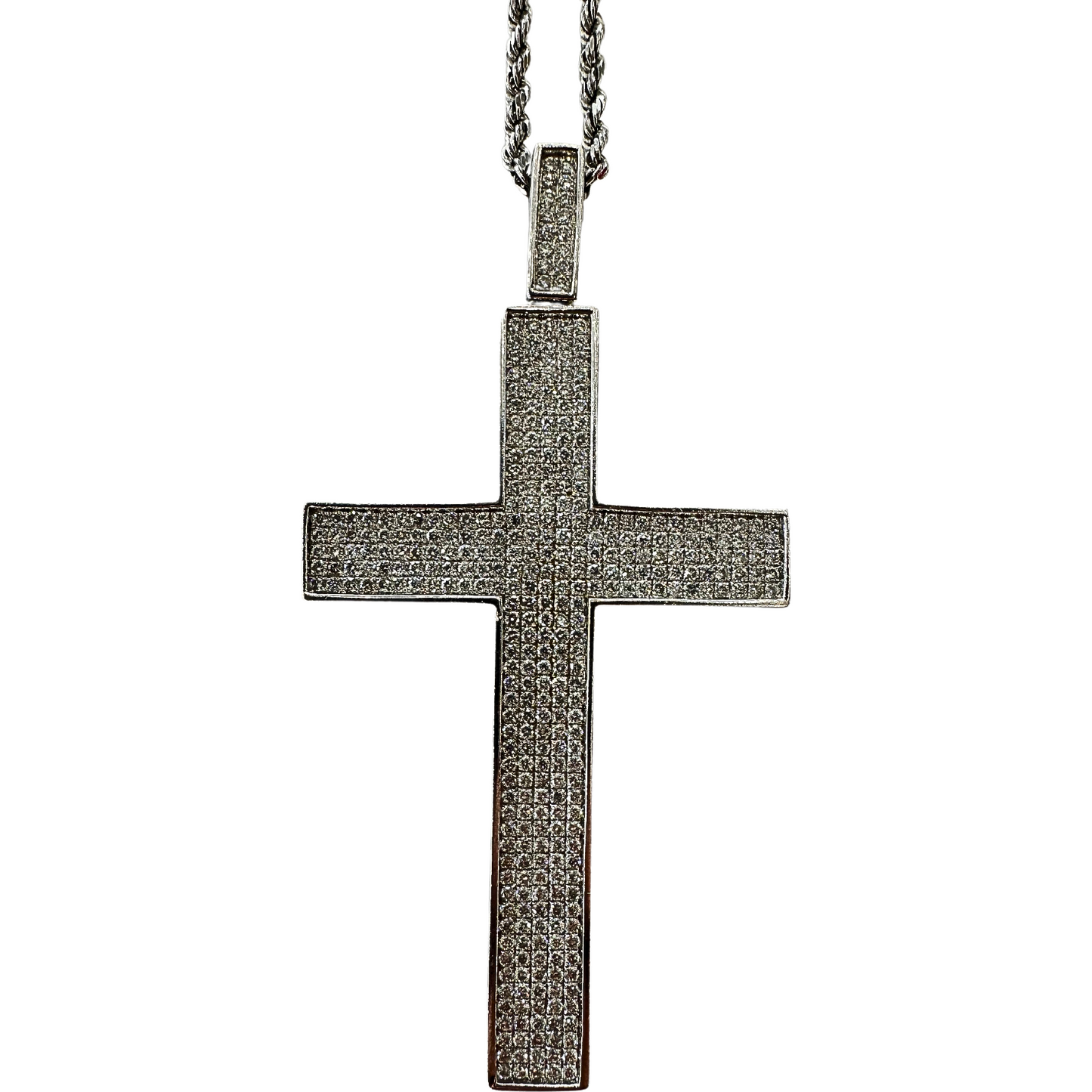 Maddaloni M18K Natural South Grey Cross Pendant