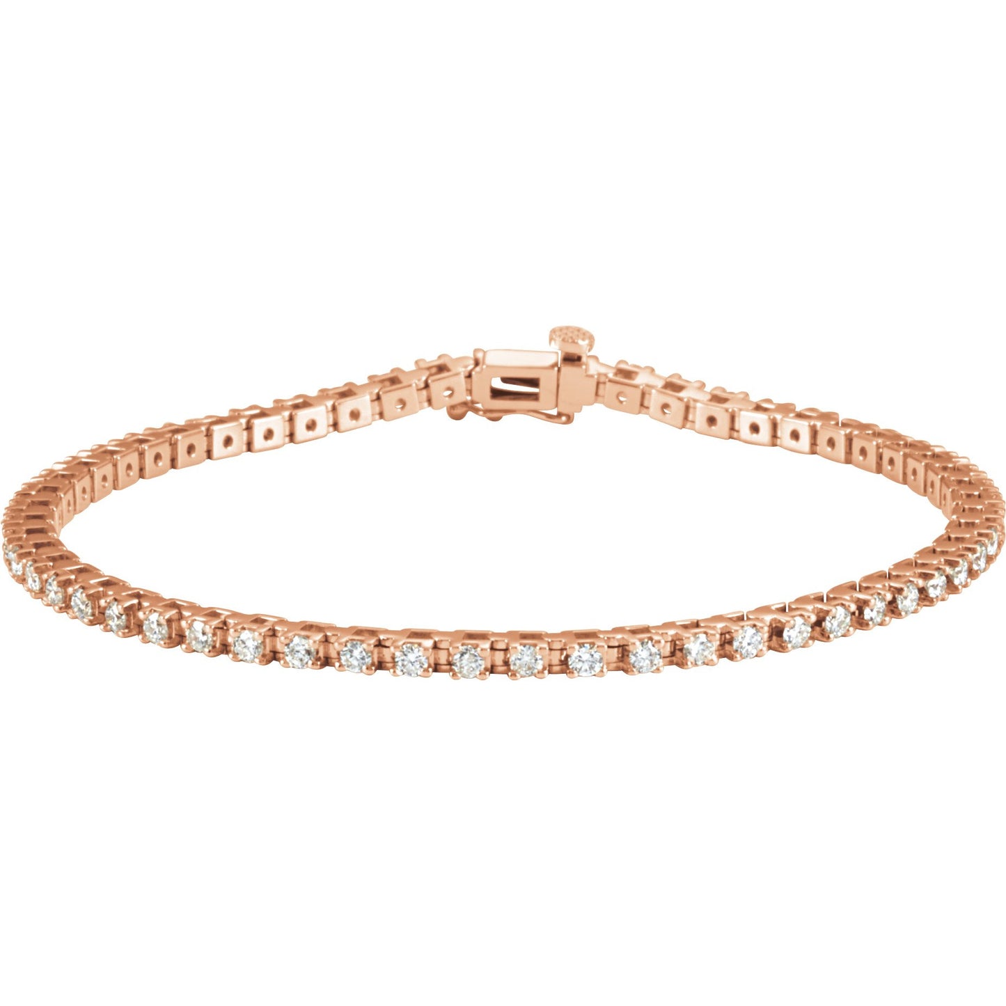 14K Rose 2 1/4 CTW Diamond Line 7 1/4 Bracelet