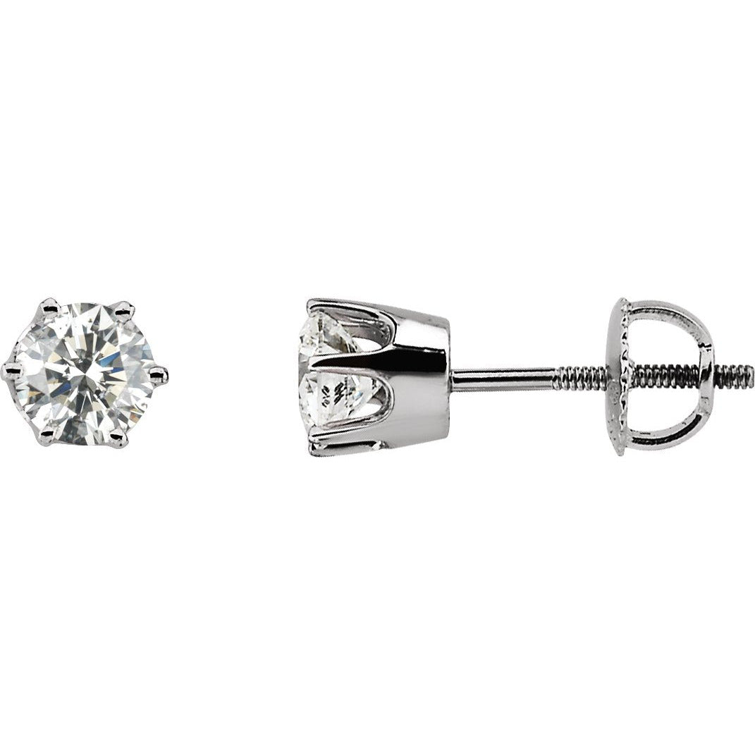 14K White 1 CTW Diamond Earrings