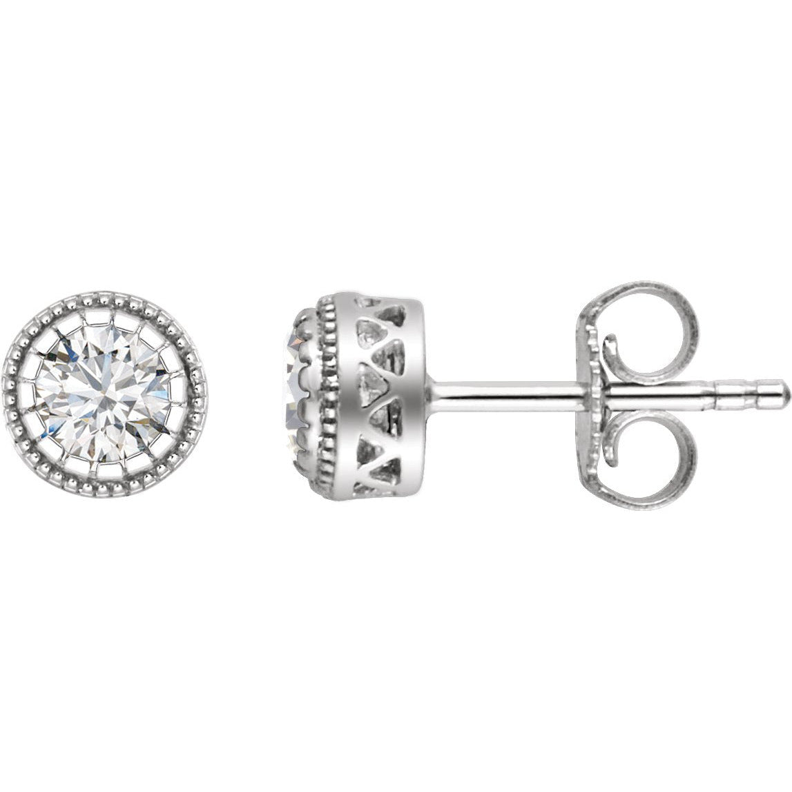 14K White Sapphire April Birthstone Earrings