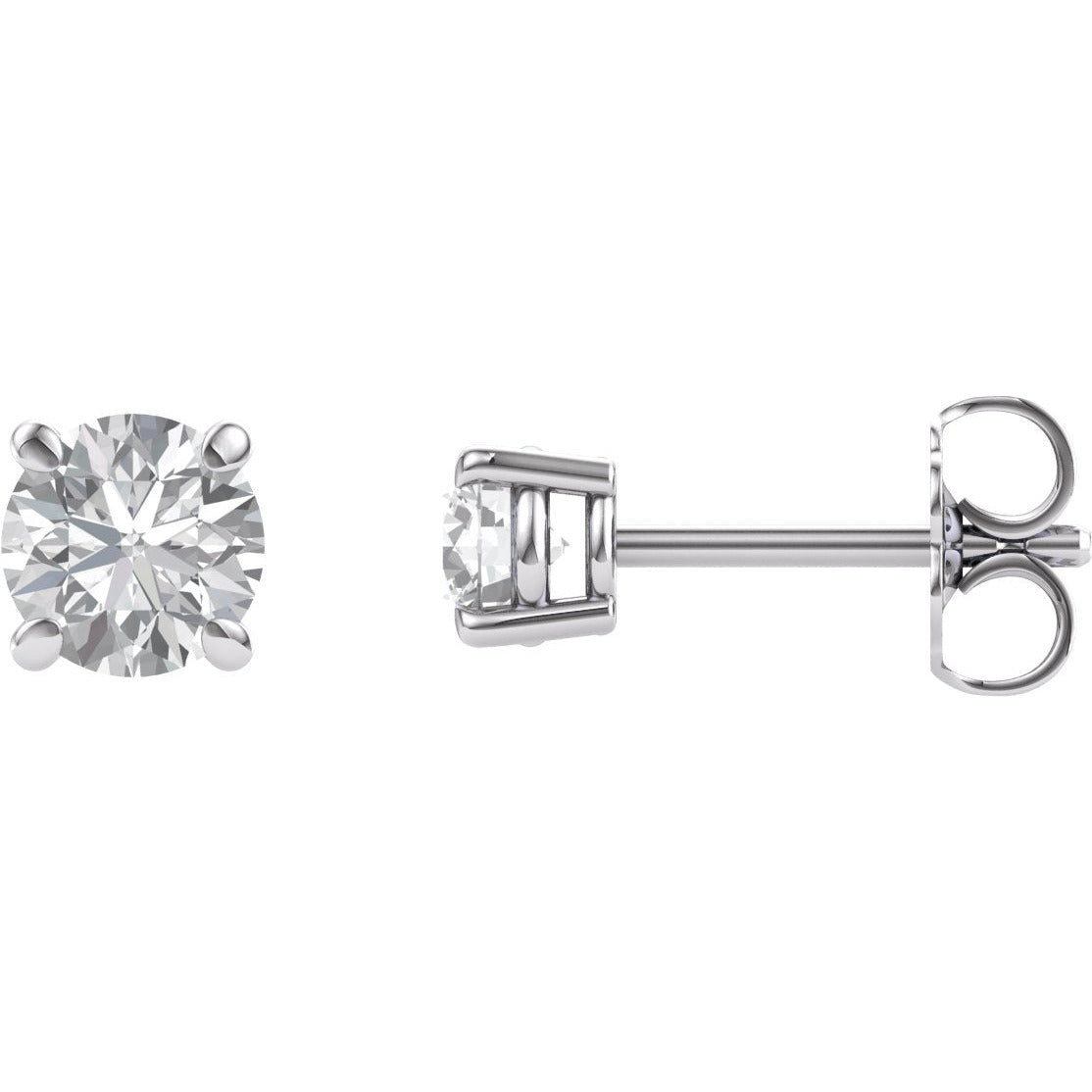 14K White 4.5 mm Round Forever Oneu2122 Moissanite Earrings