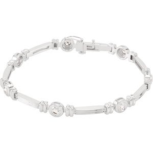14K White 1 CTW Diamond Line 7 Bracelet