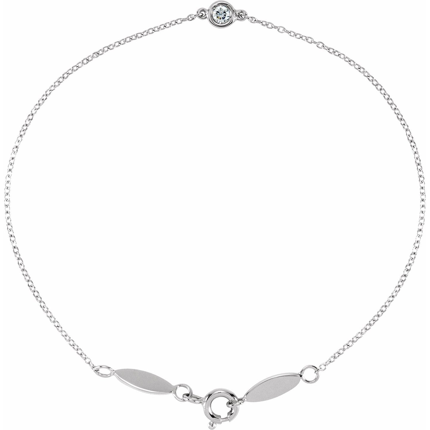 14K White .08 CT Diamond Bracelet