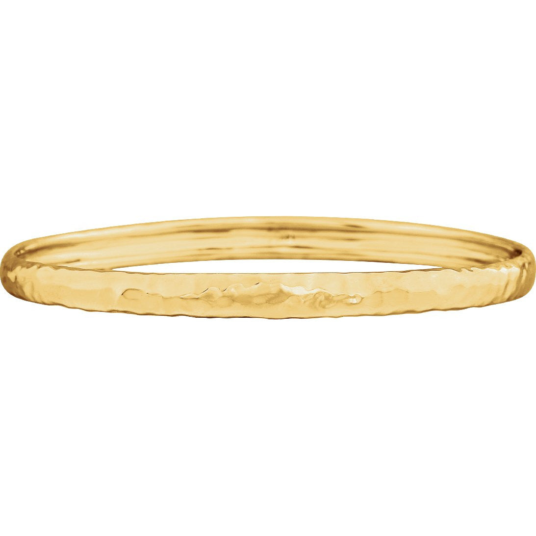 14K Yellow 5.1 mm Hammered Bangle 7 1/2 Bracelet