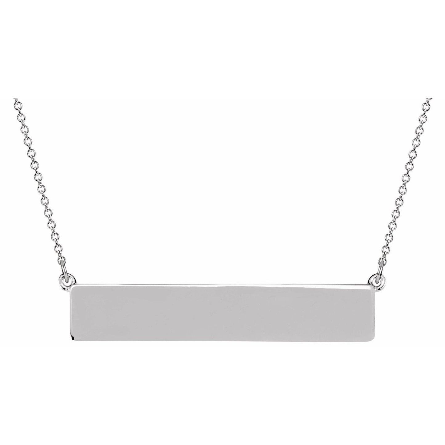 14K White Bar 17.5 Necklace