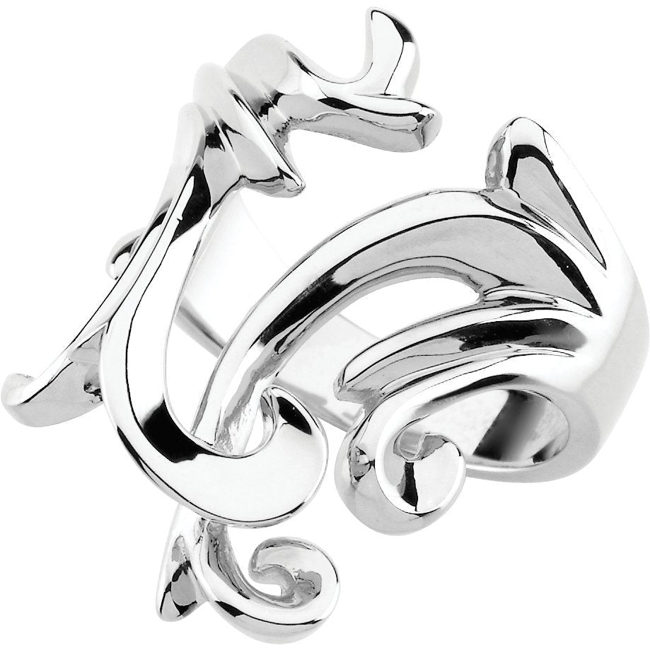 14K White Freeform Ring