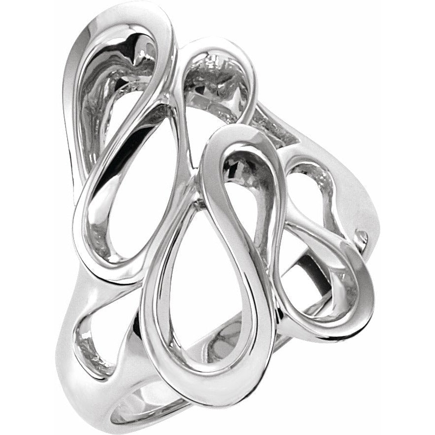 14K White 22 mm Freeform Ring