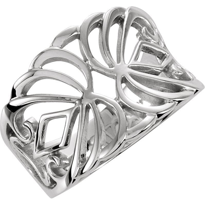 14K White Freeform Ring