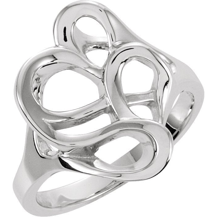 14K White Freeform Ring
