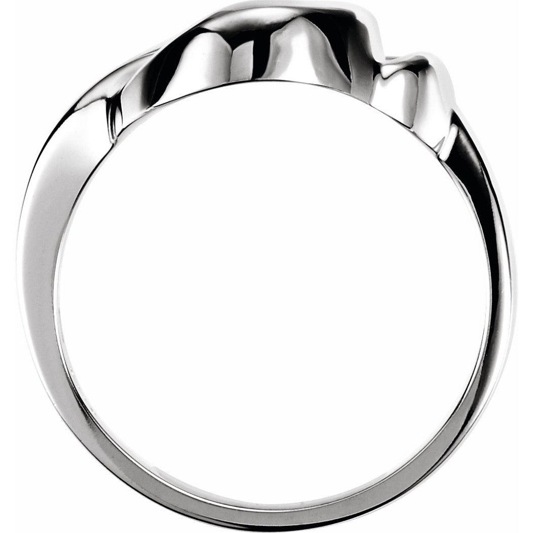 14K White Freeform Ring