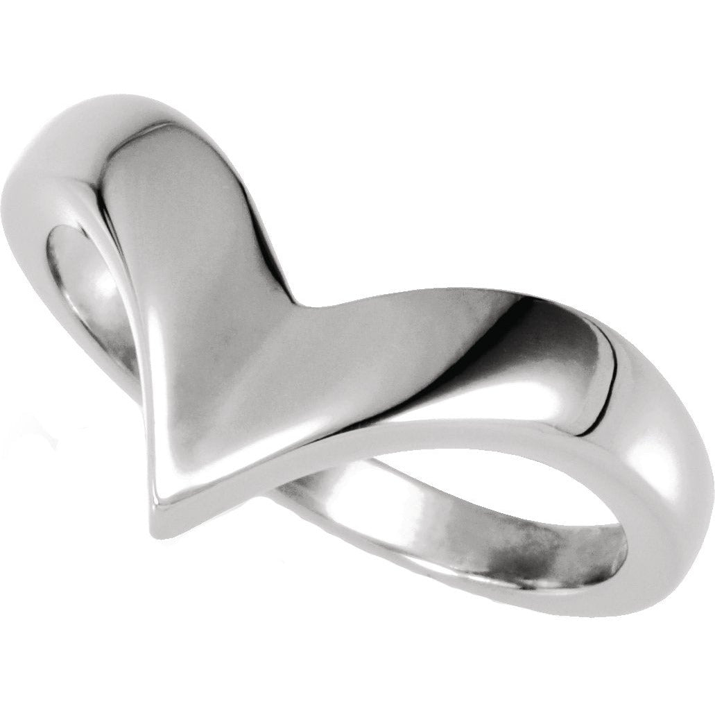 14K White V Shank