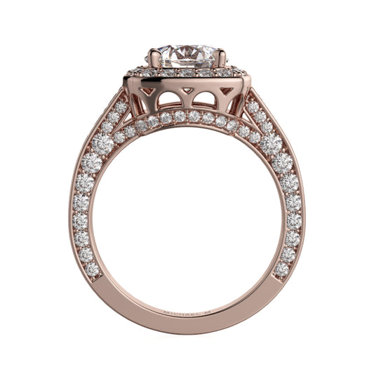Michael M 18k Rose Gold Princess Engagement Ring