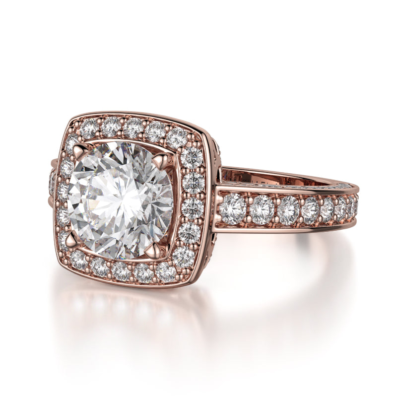 Michael M 18k Rose Gold Princess Engagement Ring
