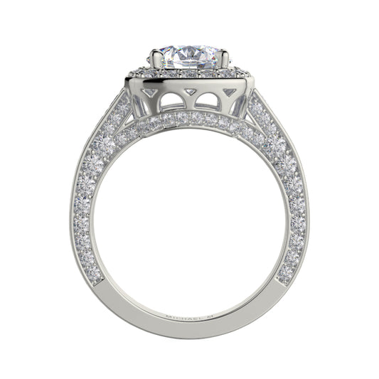Michael M 18k White Gold Princess Engagement Ring