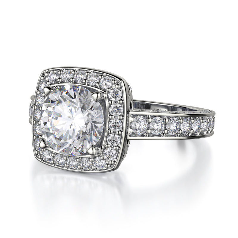 Michael M 18k White Gold Princess Engagement Ring