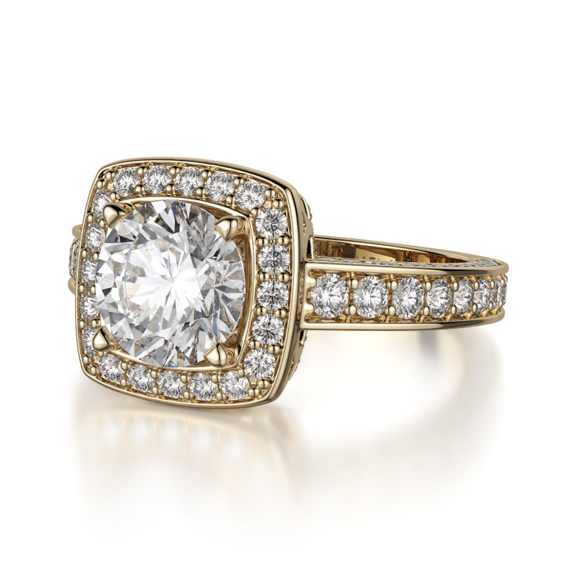 Michael M 18k Yellow Gold Princess Engagement Ring