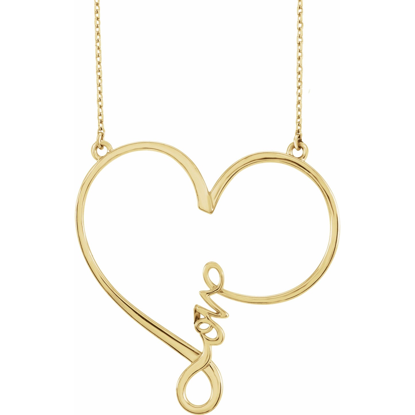 14K Yellow 34x33 mm Infinity-Inspired Love Heart 18 Necklace