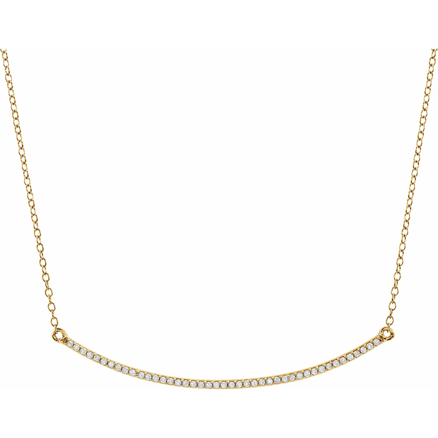14K Yellow 1/6 CTW Diamond Bar 16-18 Necklace