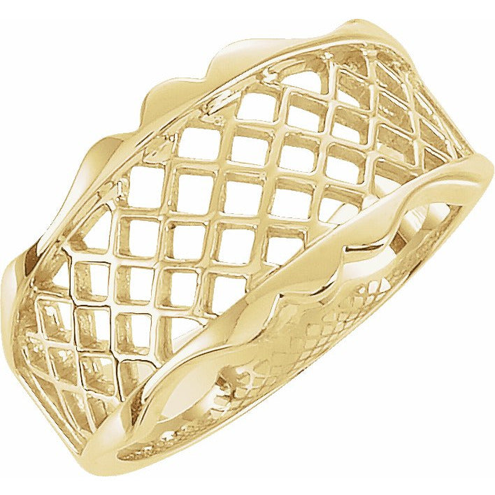 10K Yellow Lattice Design Band