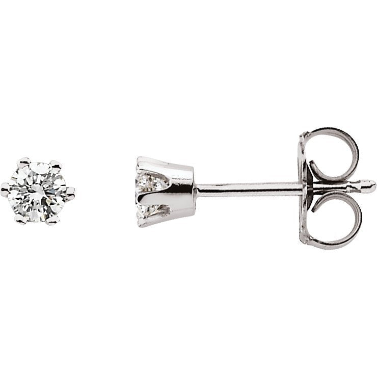 14K White 1/4 CTW Diamond Stud Earrings