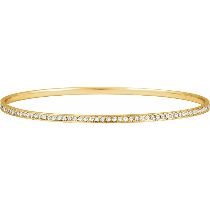 14K Yellow 1 1/2 CTW Diamond Bangle Bracelet 7