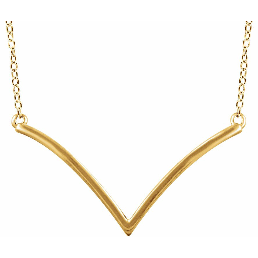 14K Yellow V 16-18 Necklace