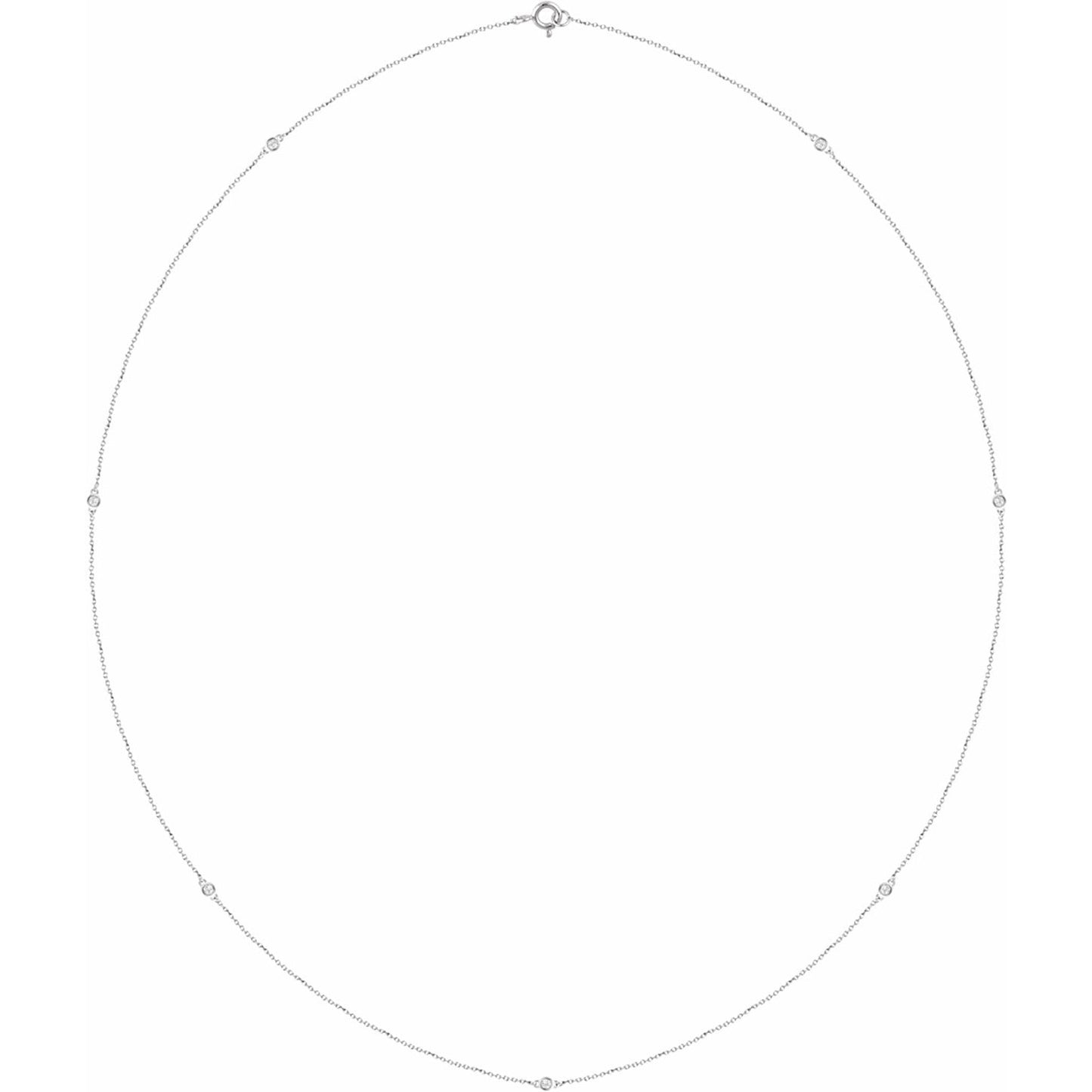 14K White 1/4 CTW Diamond 7-Station 24 Necklace