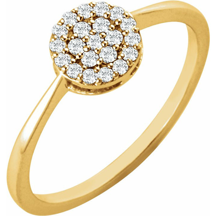 14K Yellow 1/5 CTW Diamond Cluster Ring – MaddaloniJewel