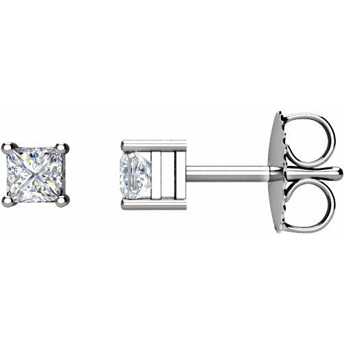 14K White 3/4 CTW Diamond Earrings