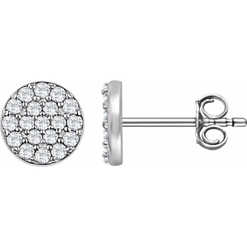 14K White 1/3 CTW Diamond Cluster Earrings