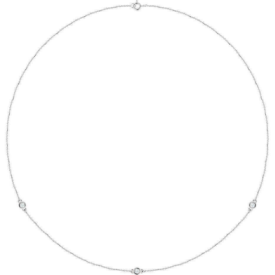 14K White 1/4 CTW Diamond 3-Station 18 Necklace