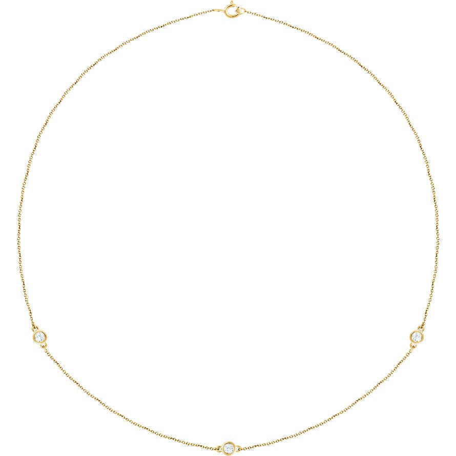 14K Yellow 1/3 CTW Diamond 3-Station 18 Necklace