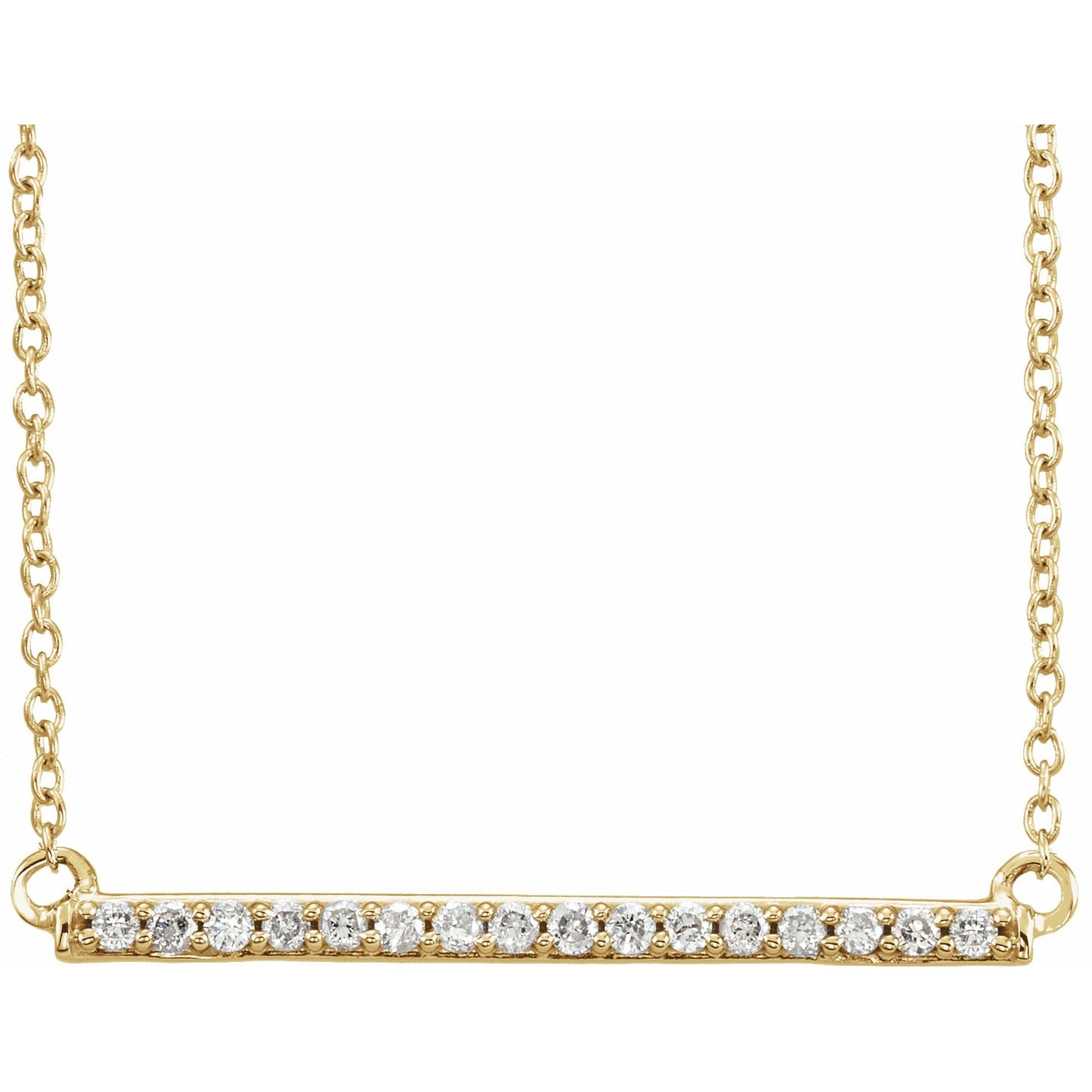 14K Yellow 1/6 CTW Diamond Bar 18 Necklace