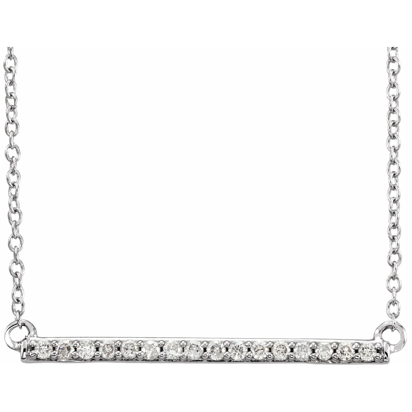 14K White 1/6 CTW Diamond Bar 18 Necklace