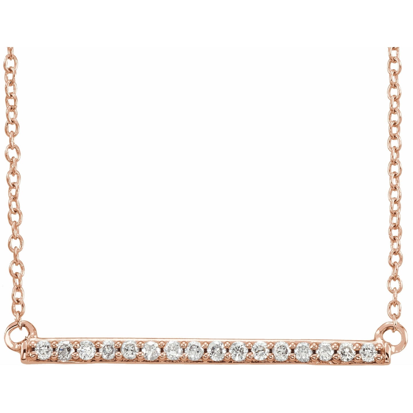 14K Rose 1/6 CTW Diamond Bar 18 Necklace