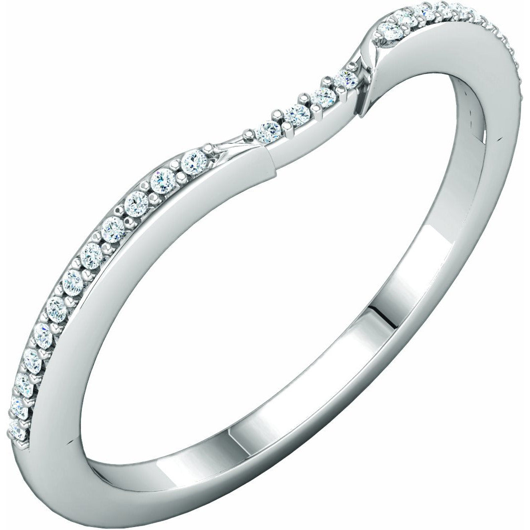 14K White .07 CTW Diamond Band