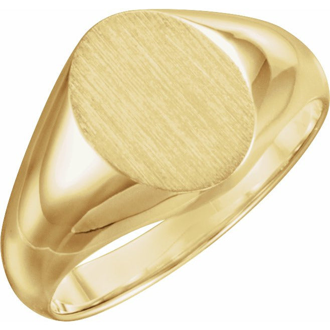 10K Yellow 10x8 mm Oval Signet Ring