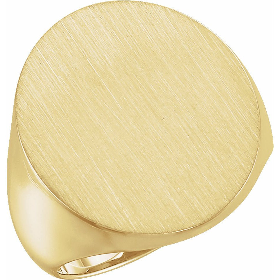 18K Yellow 22x20 mm Oval Signet Ring