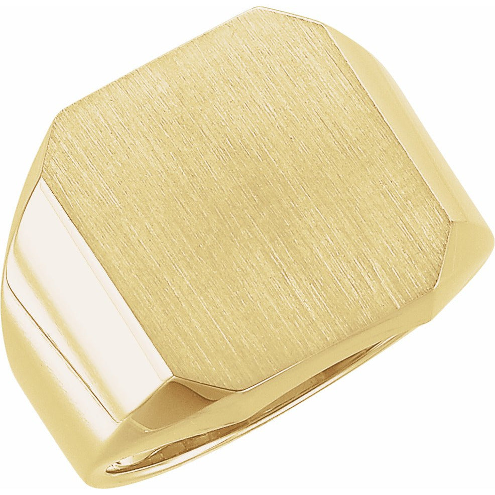 14K Yellow 18x16 mm Octagon Signet Ring
