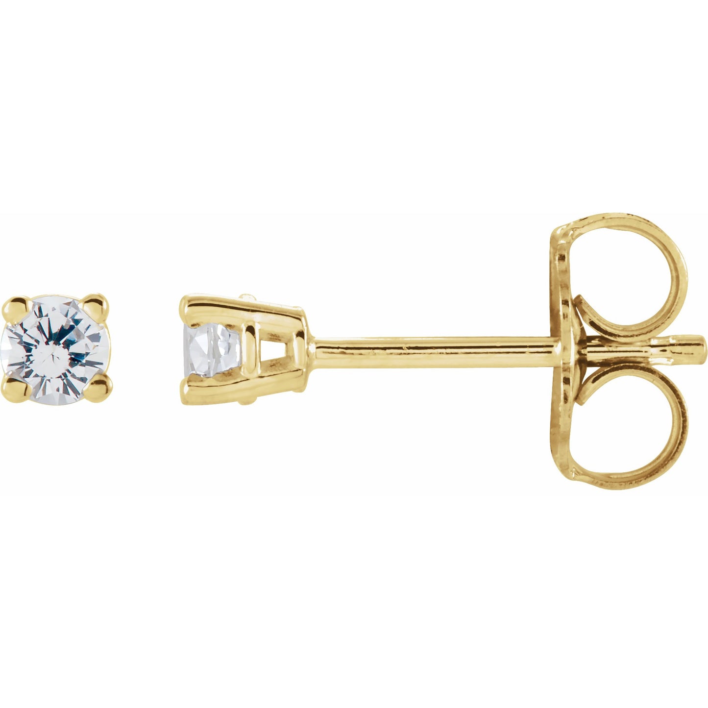 14K Yellow 4 mm Round Lab-Created Moissaniteu2122 Earrings