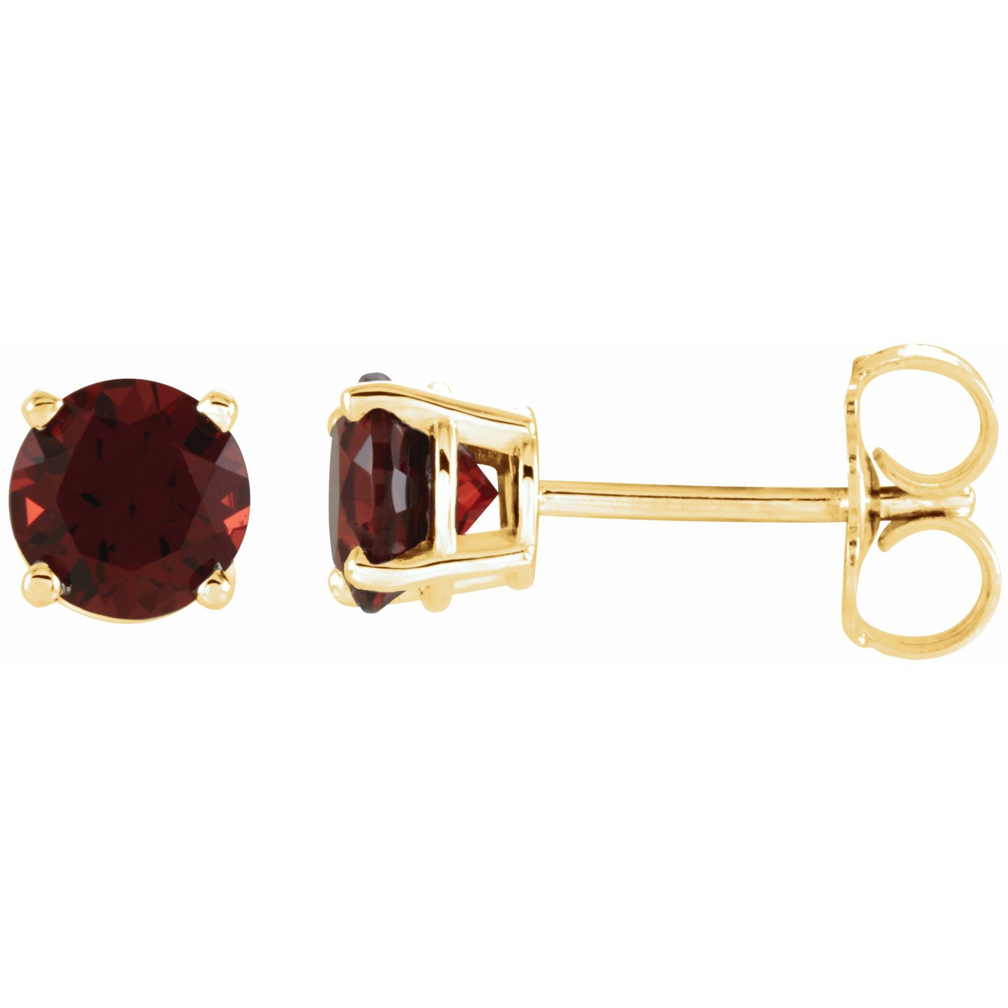 14K Yellow 5 mm Round Mozambique Garnet Earrings