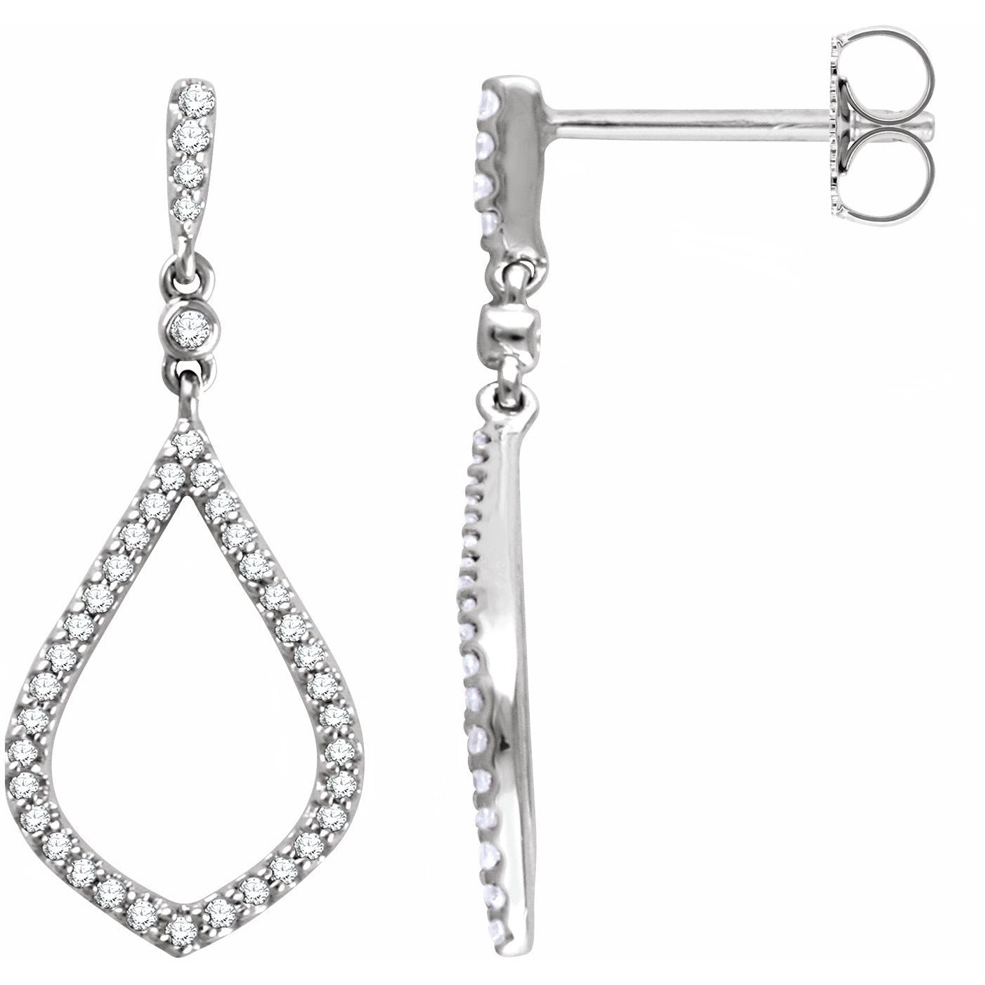 14K White 1/4 CTW Diamond Earrings