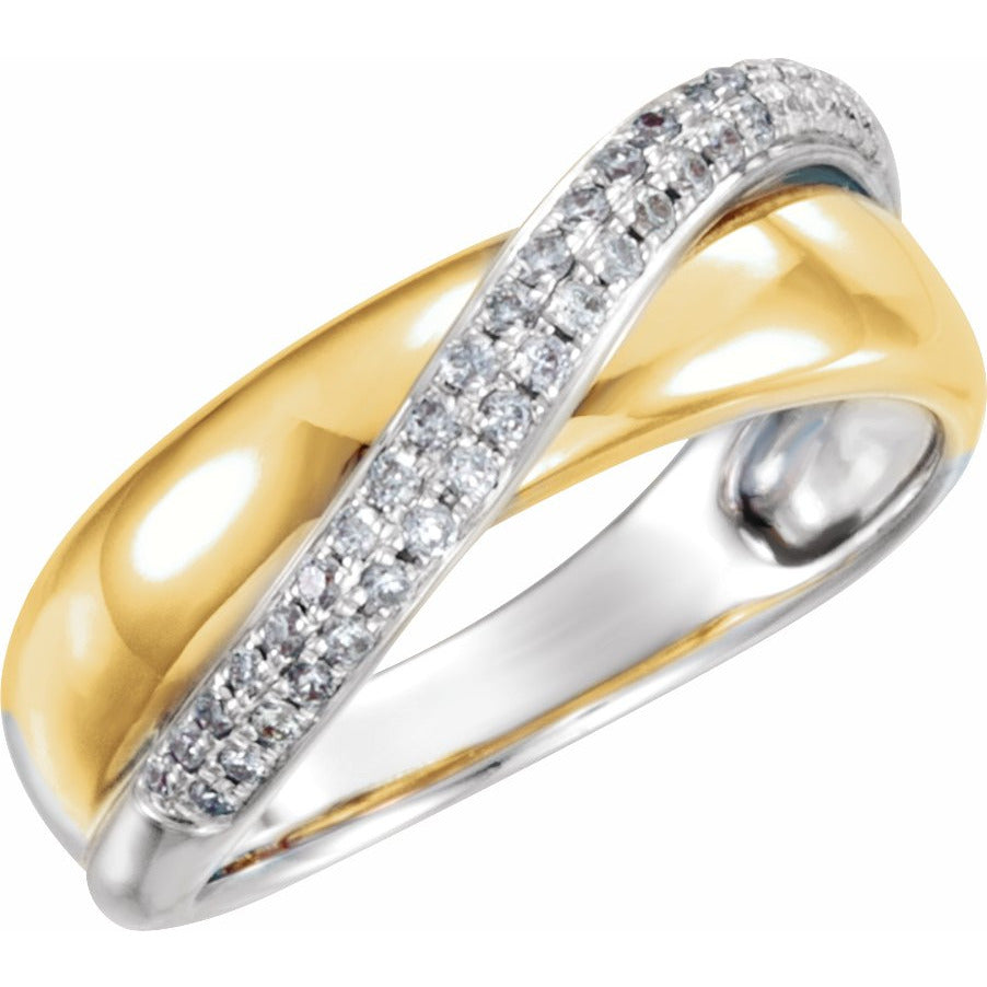 14K Yellow & White 1/5 CTW Diamond Ring